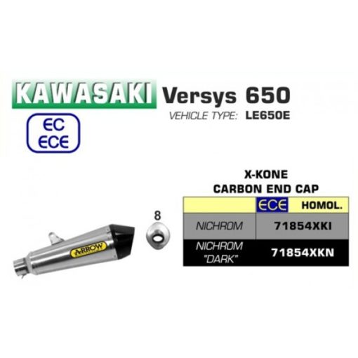 Arrow X Kone Silencer 71854XKI For Kawasaki Versys 650 2017 2