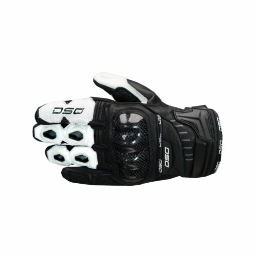 DSG Carbon X Black White Riding Gloves