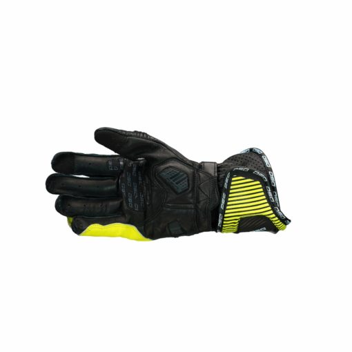 DSG Race Pro Black Black Yellow Fluo White Riding Gloves 2