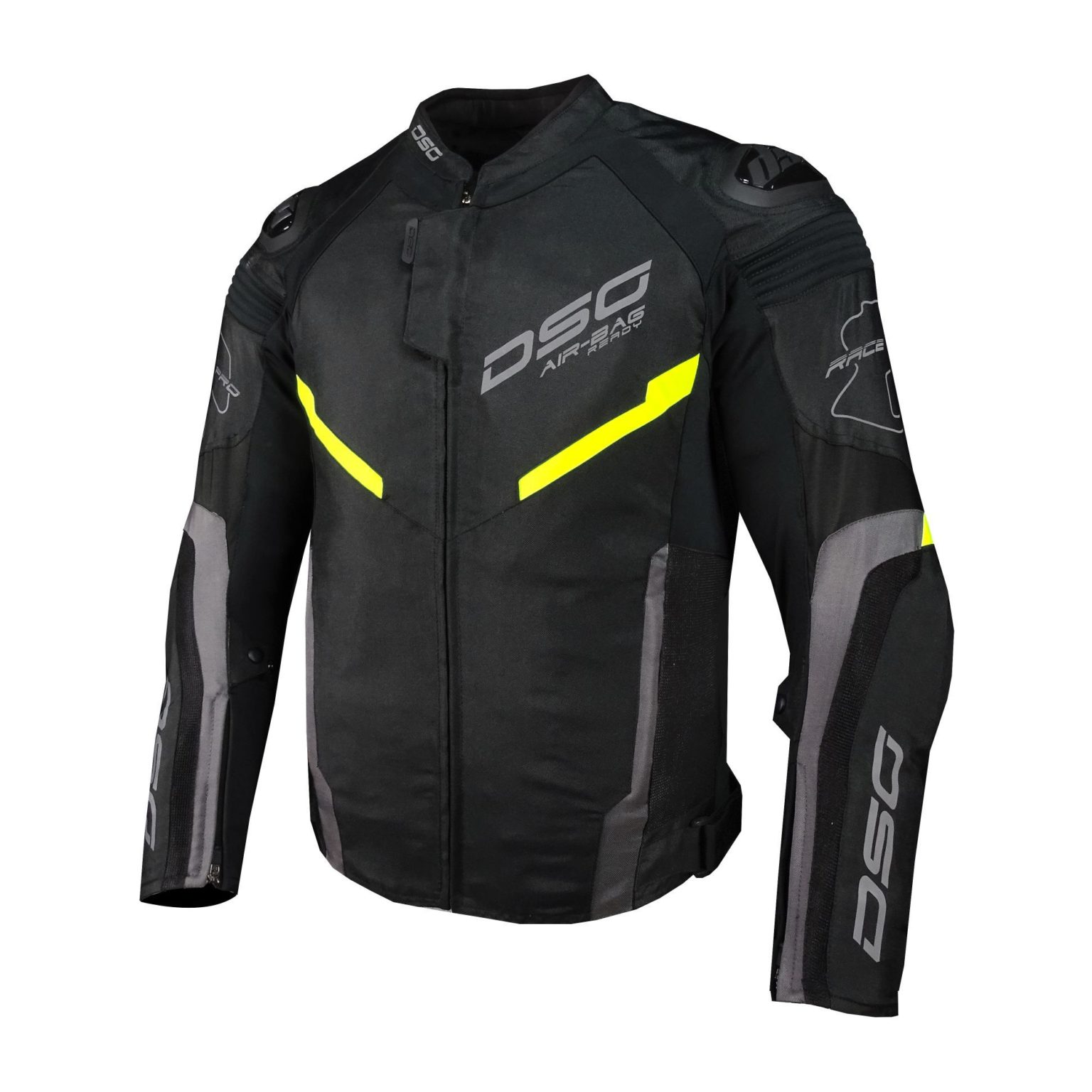 DSG Race Pro Jacket Black Yellow Fluo - Riding Jacket | Custom Elements