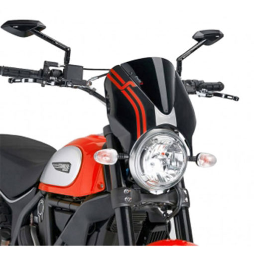 Puig Retrovision Black Windscreen for Ducati Scrambler Icon 2015 19