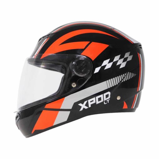 XPOD LT Black Orange Full Face Helmet 2