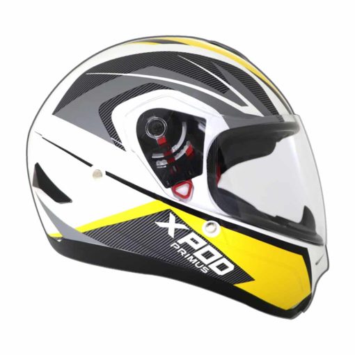 XPOD Primus Black White Yellow Full Face Helmet