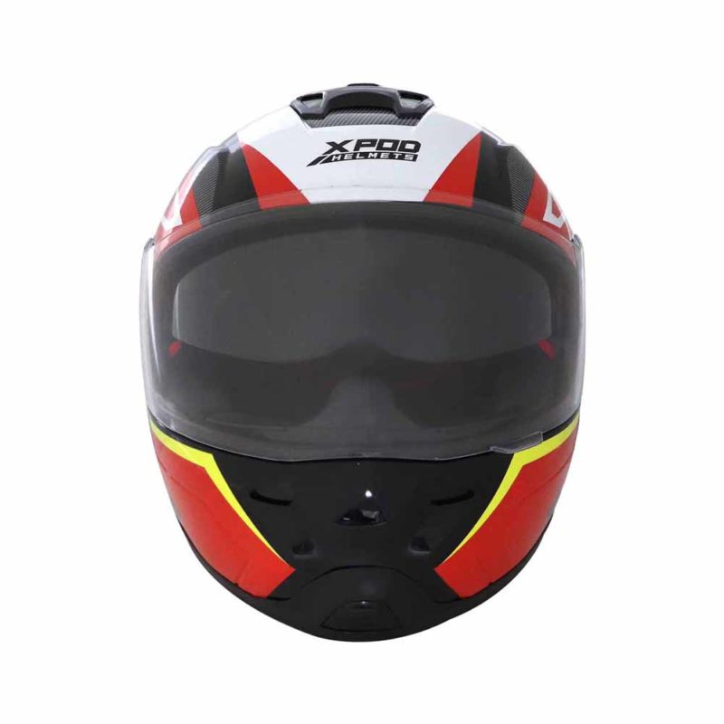 TVS Racing XPOD Primus Dual Visor Black Red Full Face Helmet Custom