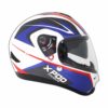 XPOD Primus Dual Visor Black White Blue Full Face Helmet