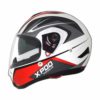 XPOD Primus Dual Visor Black White Red Full Face Helmet 3