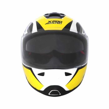 XPOD Primus Dual Visor Black White Yellow Full Face Helmet 2