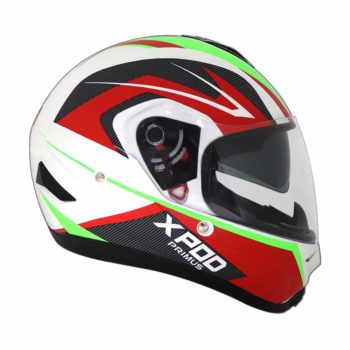 XPOD Primus Dual Visor White Red Full Face Helmet