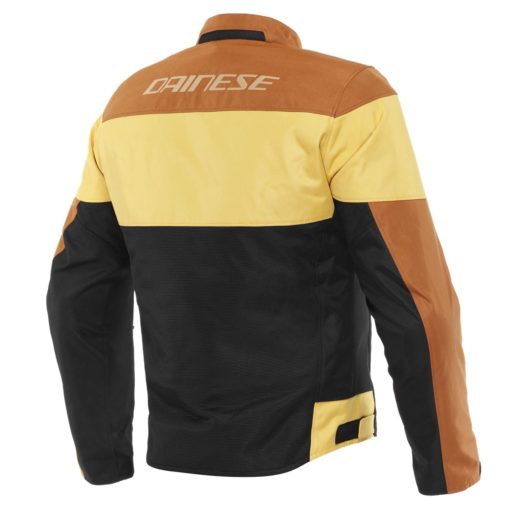 Dainese Elettricia Air Tex Black Leather Brown Mineral Yellow Riding Jacket 2