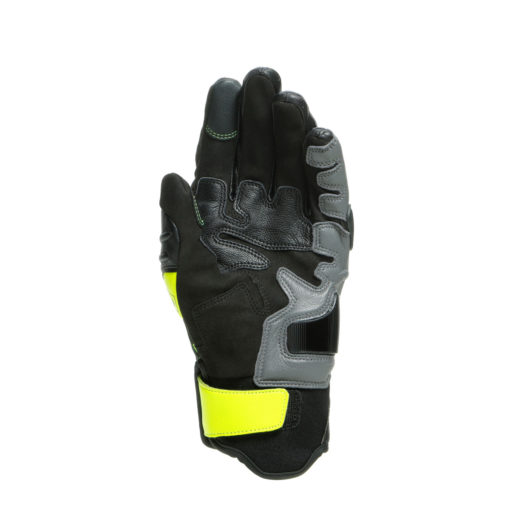 Dainese VR46 SECTOR Short Black Anthracite Fluorescent Yellow Riding Gloves 2