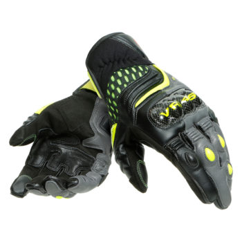Dainese VR46 SECTOR Short Black Anthracite Fluorescent Yellow Riding Gloves 3