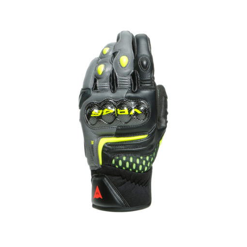 Dainese VR46 SECTOR Short Black Anthracite Fluorescent Yellow Riding Gloves
