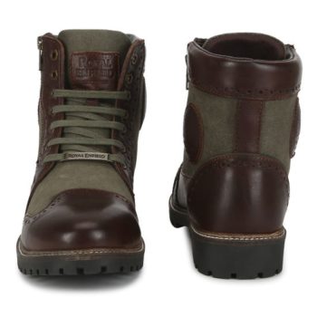 Royal Enfield Military Vibe Olive Brown Riding Boots 2