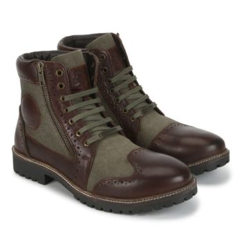 Royal Enfield Military Vibe Olive Brown Riding Boots