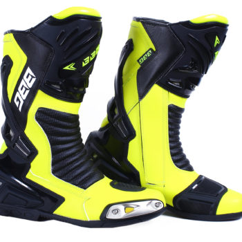 BBG Long Racing Black Fluorescent Yellow Riding Boots 6