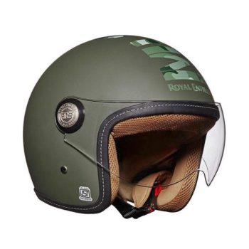 Royal Enfield Chopper Camo MLG Battle Green Open Face Helmet