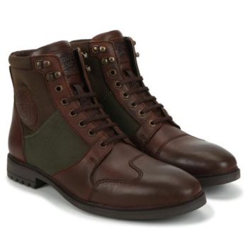 Royal Enfield Tribe Brown Olive Riding Boots