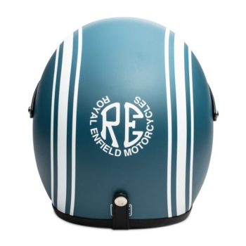Royal Enfield Twins Stripes Sunpeak Matt Squadron Blue Open Face Helmet1