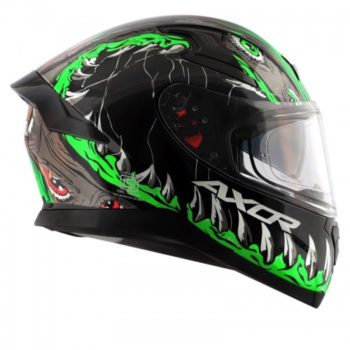 AXOR Apex Beast Gloss Black Green Full Face Helmet