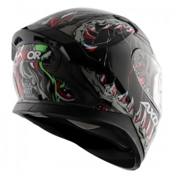 AXOR Apex Beast Gloss Black Green Full Face Helmet2