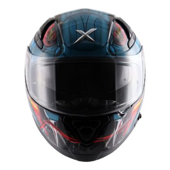 AXOR Apex Venomous Gloss Black Neon Blue Full Face Helmet1