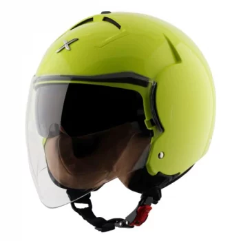 AXOR Striker Solid Gloss Neon Yellow Open Face Helmet2