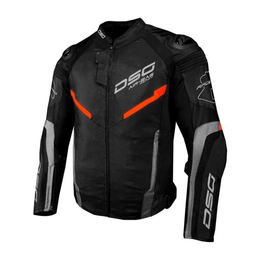 DSG Race Pro Black Fluorescent Red Riding Jacket