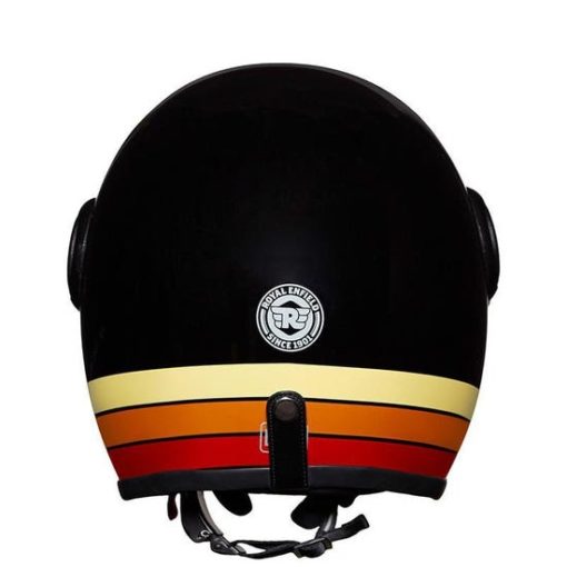 Royal Enfield Border Stripes Black Open Face Helmet1
