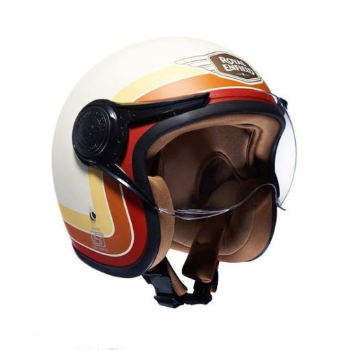 Royal Enfield Border Stripes White Open Face Helmet3