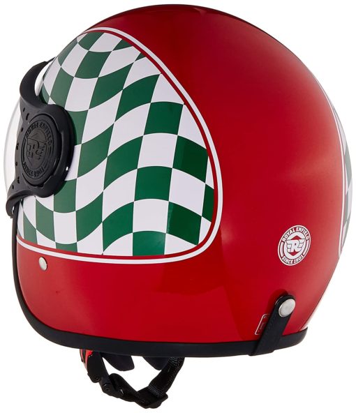 Royal Enfield Chequered Divider Red Open Face Helmet1