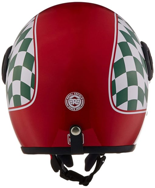 Royal Enfield Chequered Divider Red Open Face Helmet4