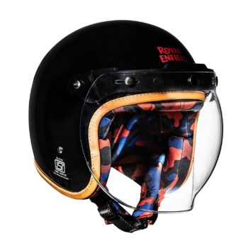 Royal Enfield Classic Camo Print Black Open Face Helmet