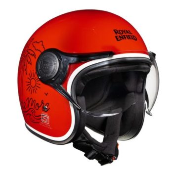 Royal Enfield Classic Ride More Gloss Red Open Face Helmet