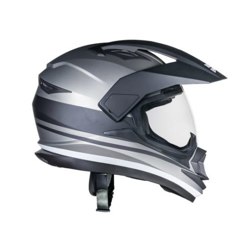 Royal Enfield Escapade Thin Stripe Matt Gungrey Full Face Helmet2