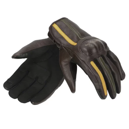 Royal Enfield Gritty Brown Yellow Riding Gloves
