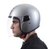 Royal Enfield MLG Copter Face Long Visior Gloss Silver Open Face Helmet2