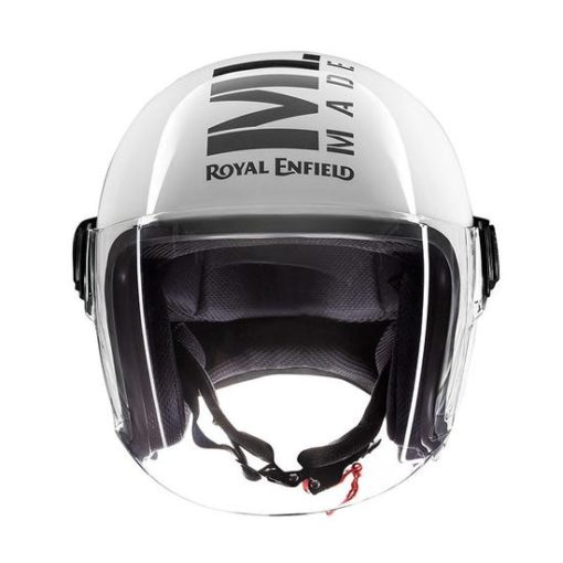 Royal Enfield MLG Copter Face Long Visior Gloss White Open Face Helmet