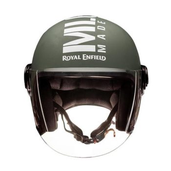 Royal Enfield MLG Copter Face Long Visior Matt Battle Green Open Face Helmet