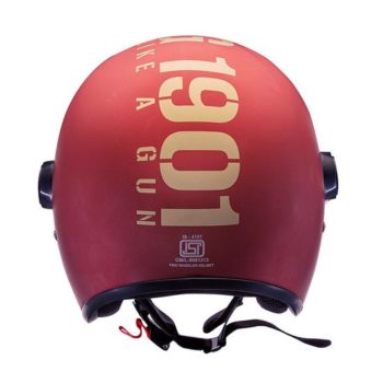 Royal Enfield MLG Copter Face Long Visior Matt Maroon Full Face Helmet2