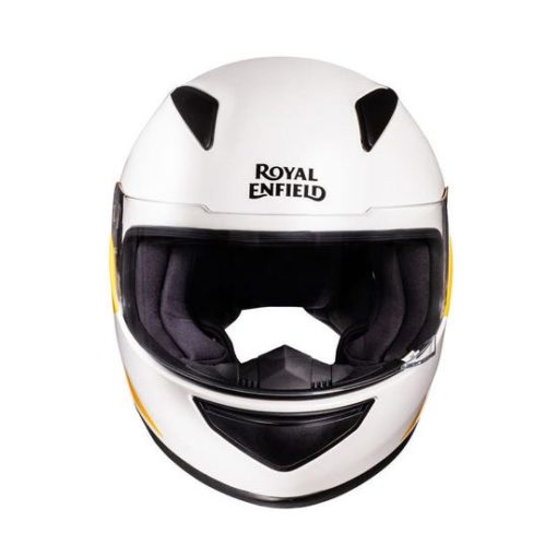 Royal Enfield Street Prime Bolt White Yellow Full Face Helmet