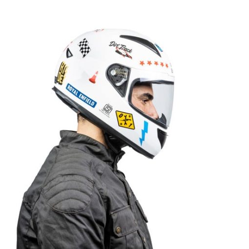 Royal Enfield Street Prime Multi Decal White Full face Helmet3