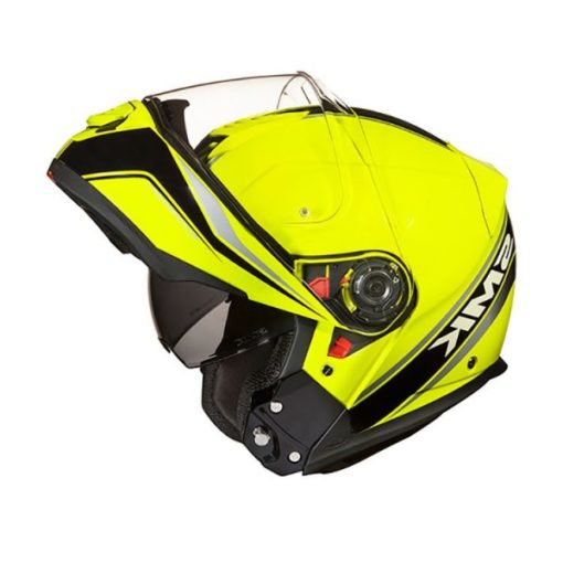 SMK Glide Flash Hi Vision Gloss Black Graphic Modular Helmet