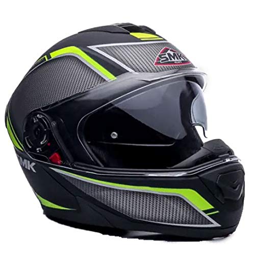 SMK Glide Kyren Matt Black Grey Green Modular Helmet1
