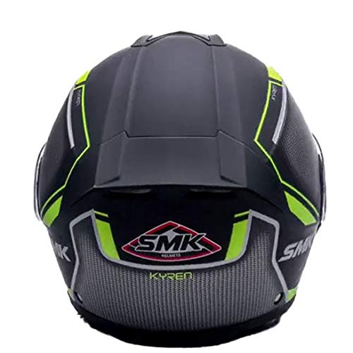 SMK Glide Kyren Matt Black Grey Green Modular Helmet2