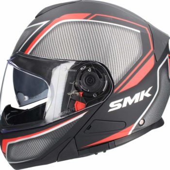 SMK Glide Kyren Matt Black Grey Red Modular Helmet