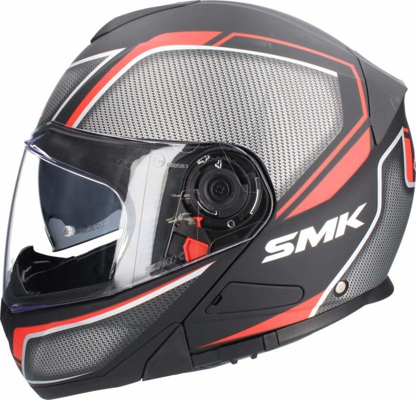 SMK Glide Kyren Matt Black Grey Red Modular Helmet