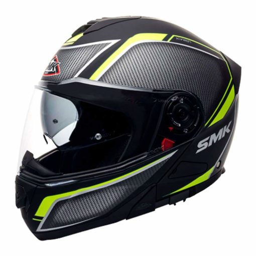 SMK Glide Kyren Matt Black Grey Yellow Modular Helmet