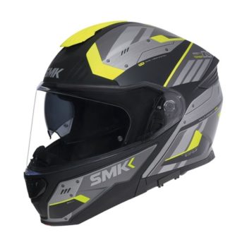SMK Gullwing Tekker Gloss Black Grey Yellow Modular Helmet