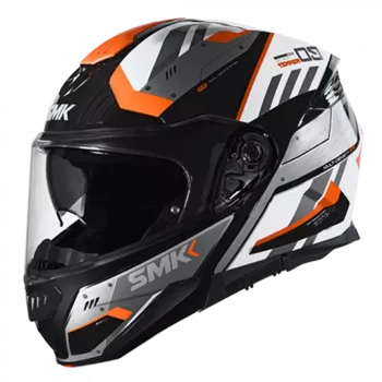 SMK Gullwing Tekker Matt Black Orange White Modular Helmet 1