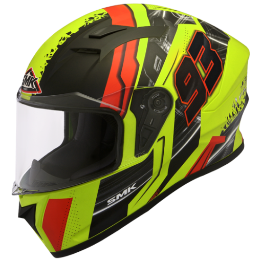 SMK Stellar 93 Swank Gloss Fluorescent Yellow Full Face Helmet